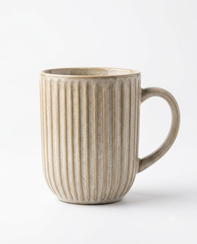 Ridge Stoneware Mug — studio view
